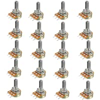 Los mejores  - HiLetgo 20pcs WH148 Single-Joint Potentiometer 1K 1K Variable Resistors 15mm Shaft 3Pins 1K Ohm Potentiometer